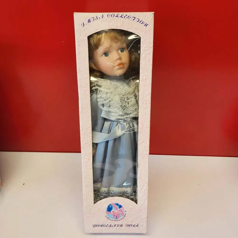 J. Misa Collection Vintage Porcelain Doll in Blue Dress
